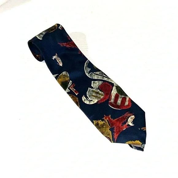 ROBERT TALBOTT Studio Silk 59” x 3.5” Hand Sewn Necktie Designer Geometric Blue - Picture 1 of 9